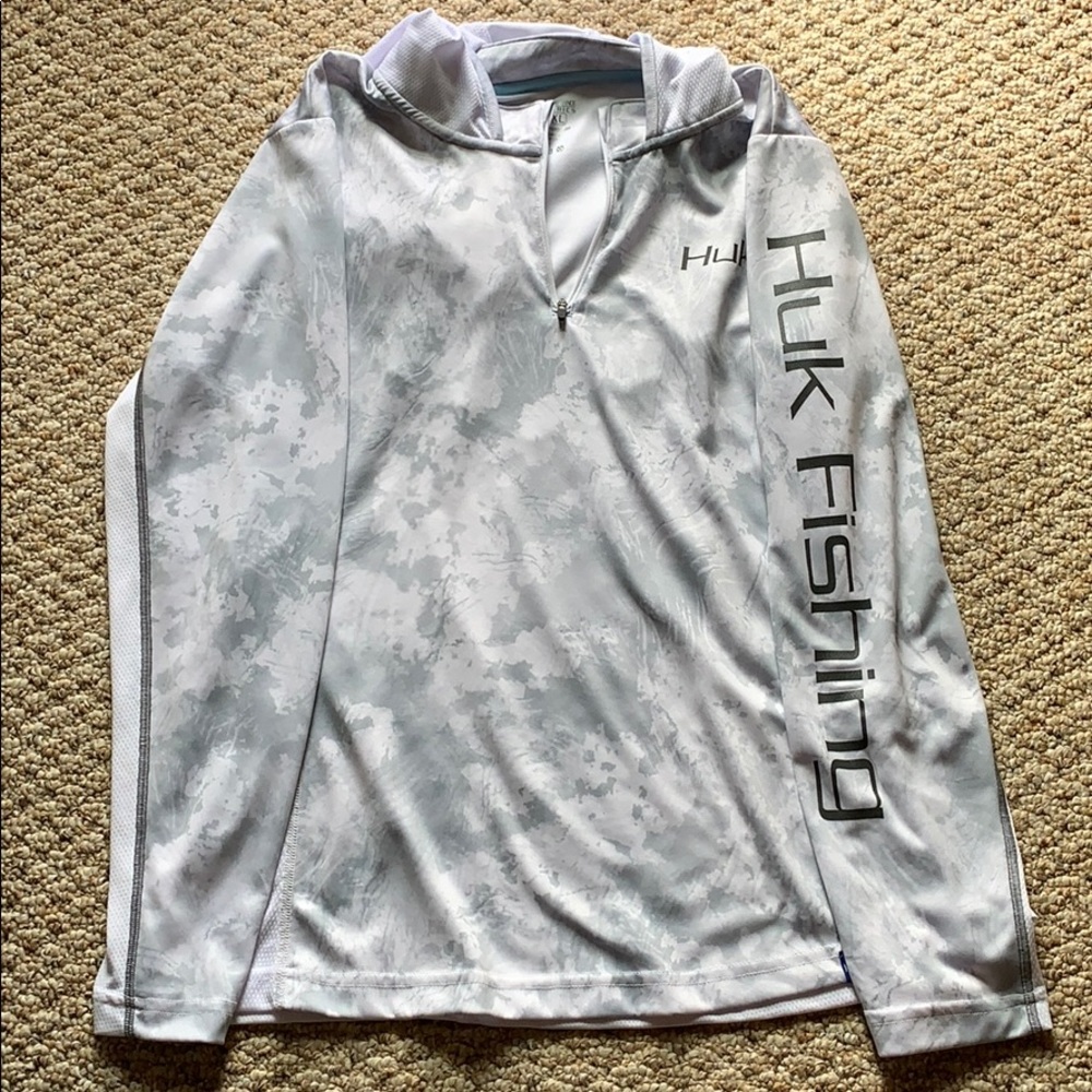 Huk Fishing hooded half zip 🎣